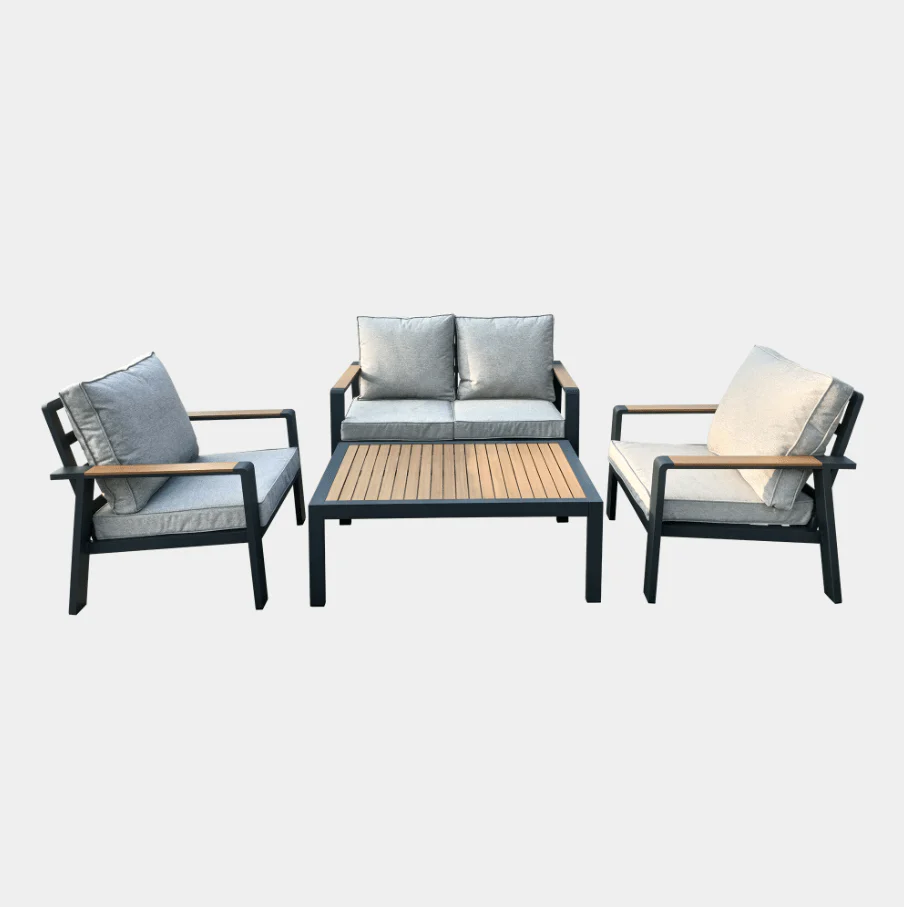 Antigua - 2 Seat Garden Sofa Set, Grey Aluminium - Image 3