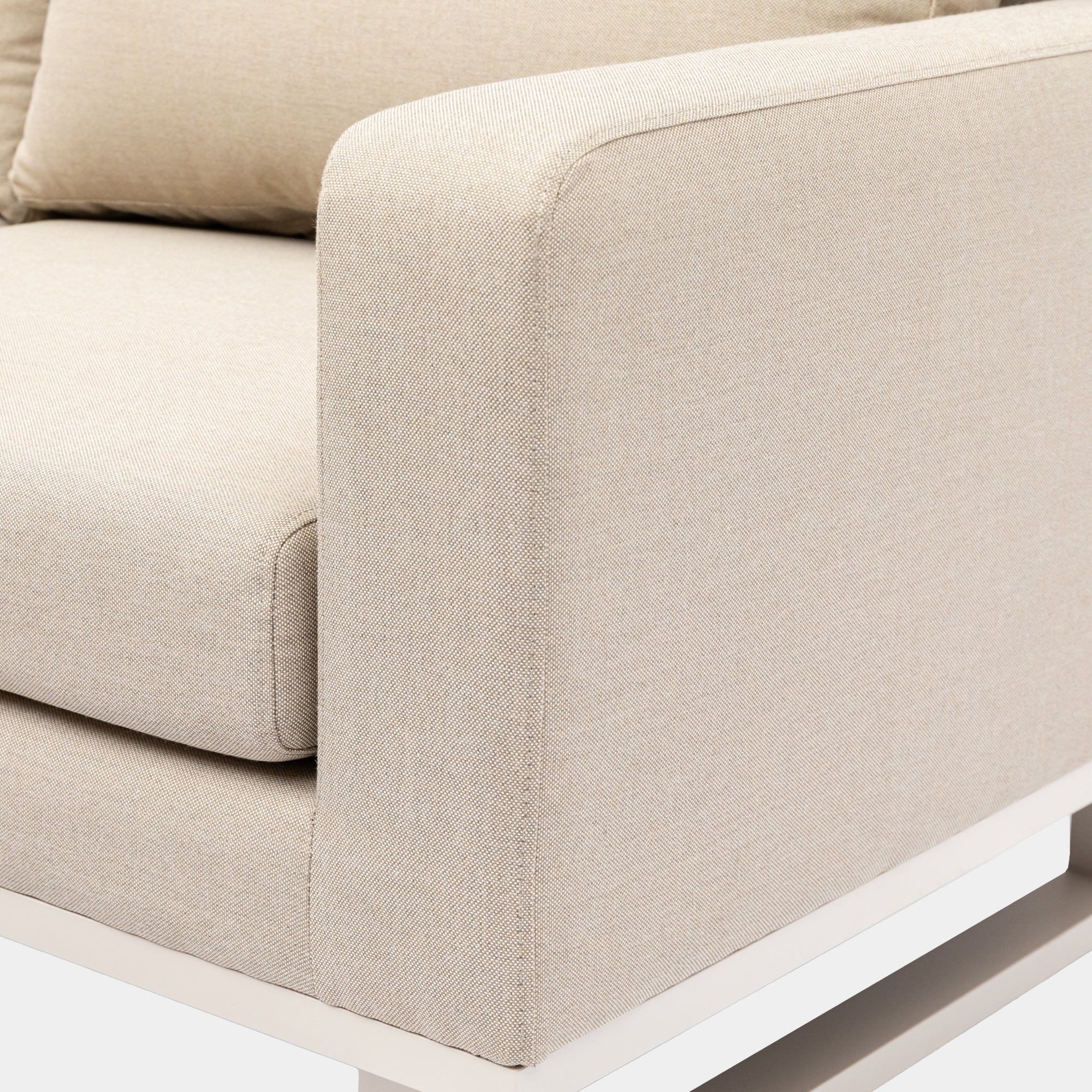 Coral Gables - Corner Garden Dining Set With Rising Table, Natural Aluminium - Image 8