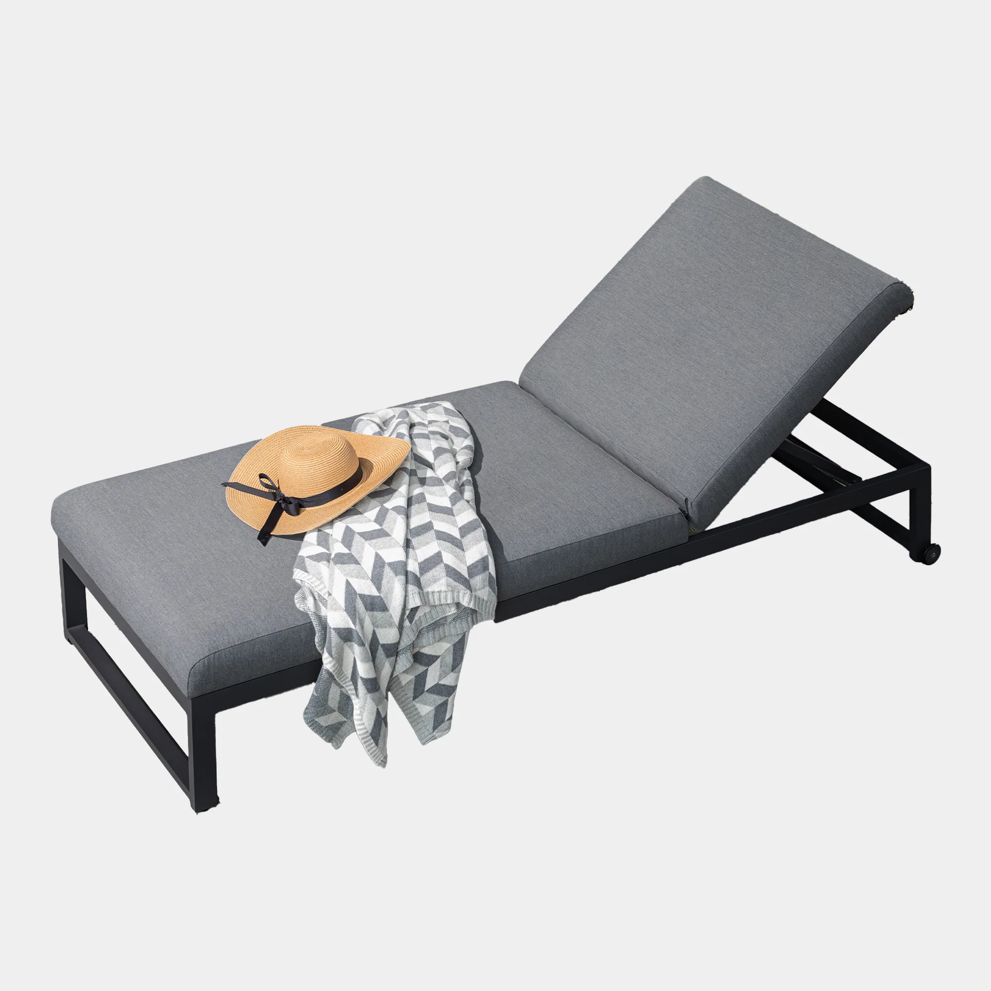 Coral Gables - Sun Lounger With Wheels, Dark Grey - Image 4