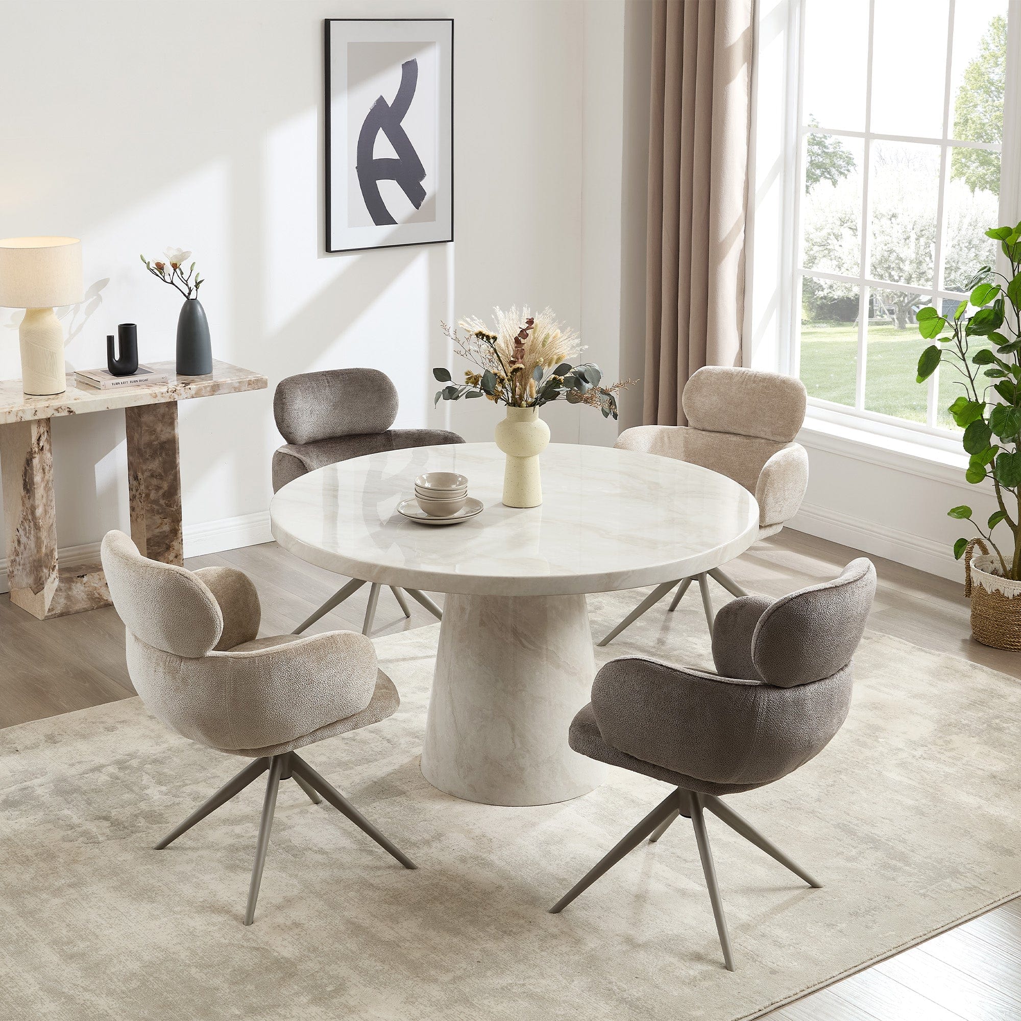 Glacier - Solid Marble Round Dining Table - Image 5