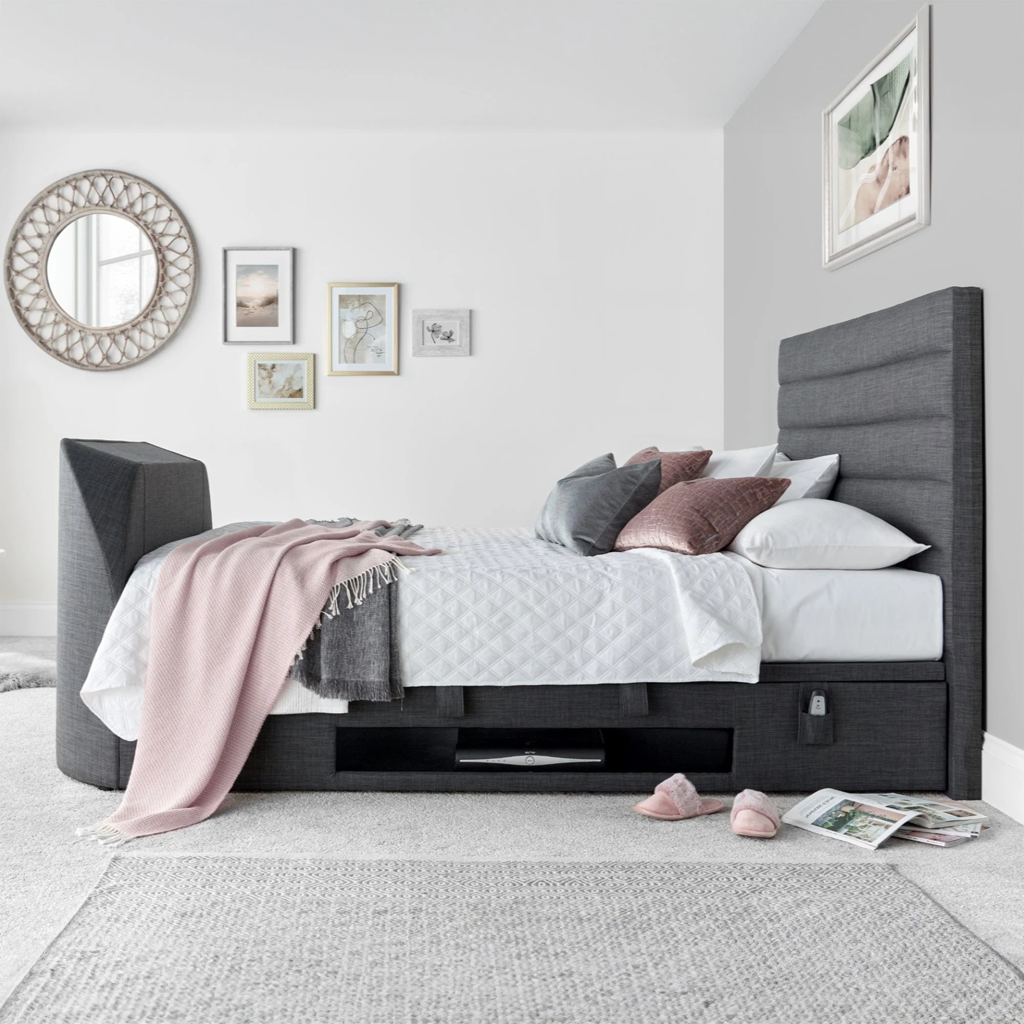 Logan - TV Bed, Ottoman Bed Frame - Image 3