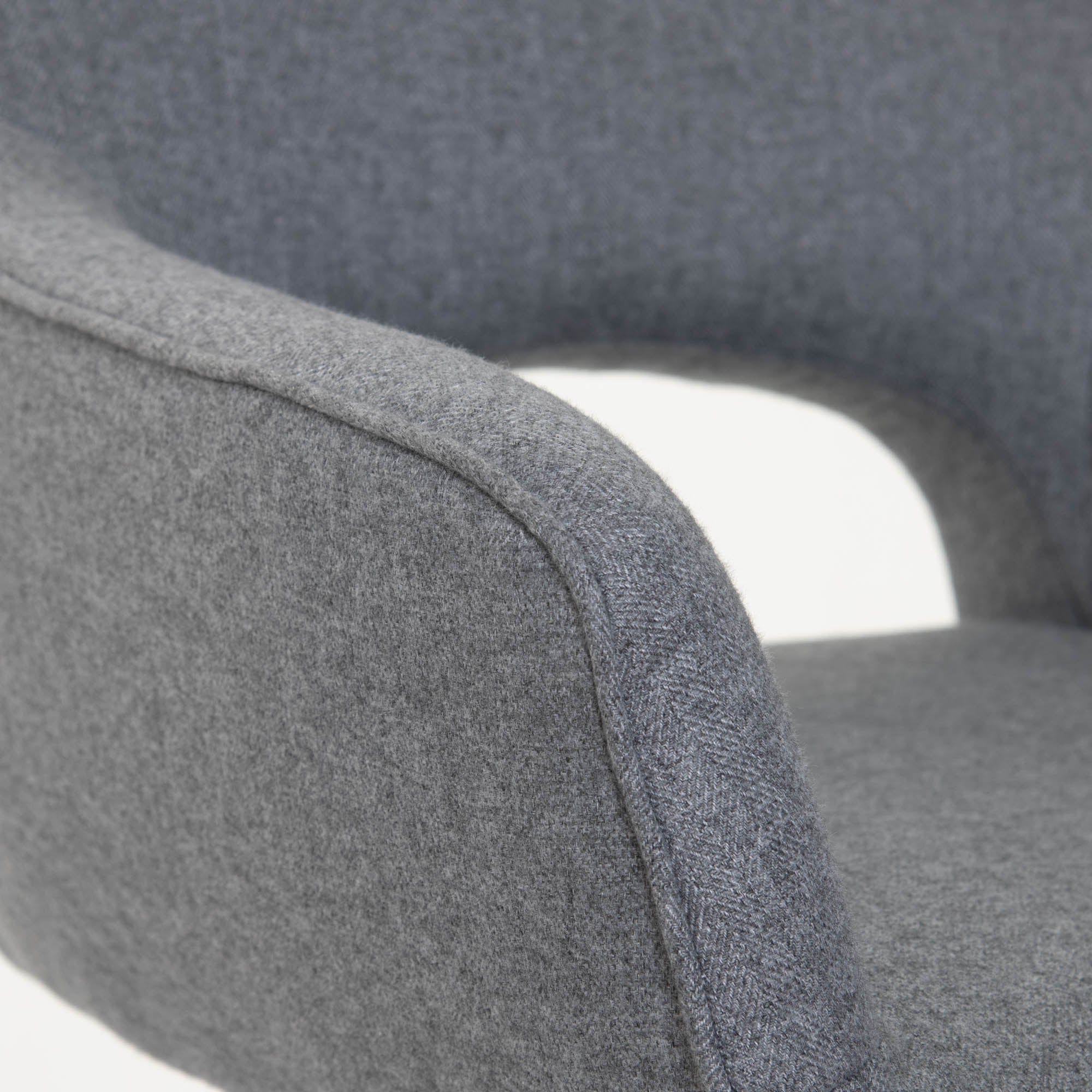 Luna - Swivel Dining Chair in Fabric, Grey - Image 3
