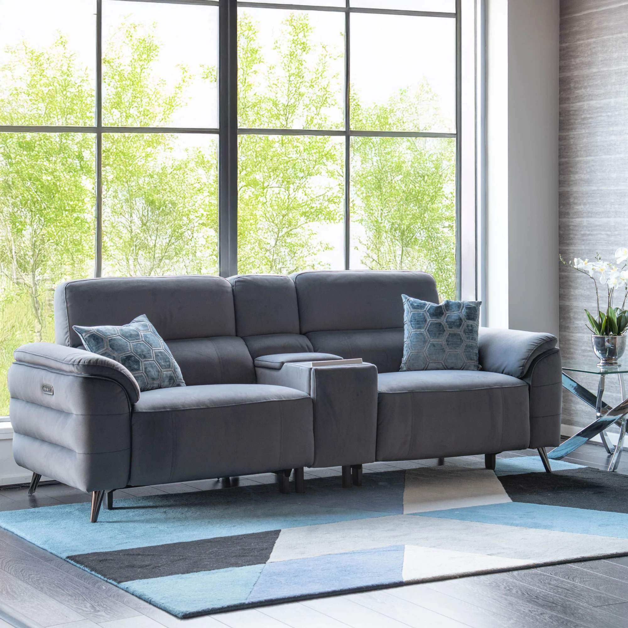 Nickelodeon - 2.5 Power Recliner Sofa With Touch Screen Control, Fabric - Image 11