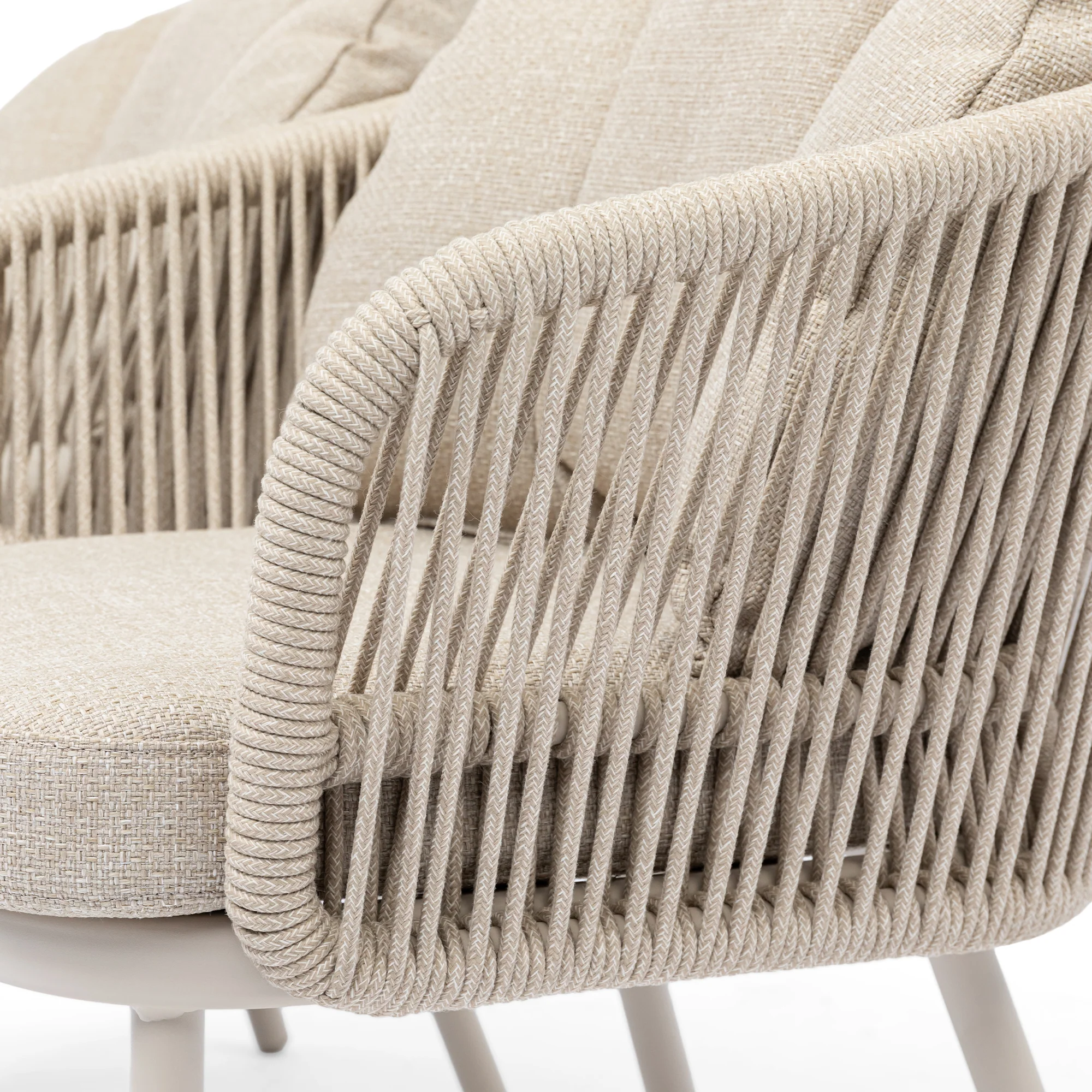 Palm Springs - 3 Seat Garden Sofa Set & Coffee Table, Beige Aluminium - Image 4